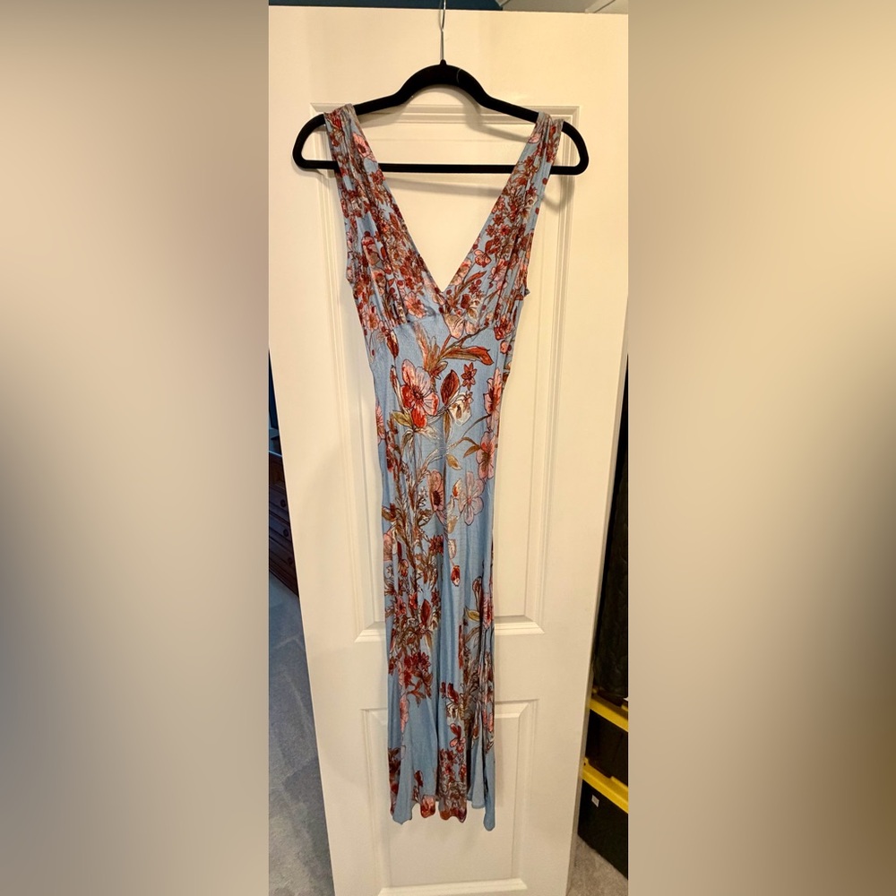 Free People Floral Blue Sleeveless slip Dress